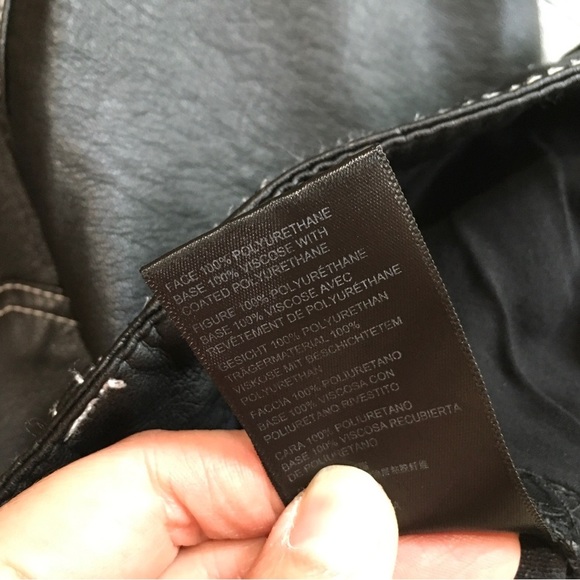 FREE PEOPLE WE THE FREE pants MYSTIC BLACK THE IT FACTOR VEGAN FAUX LEATHER - Picture 9 of 10